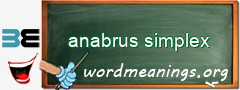 WordMeaning blackboard for anabrus simplex